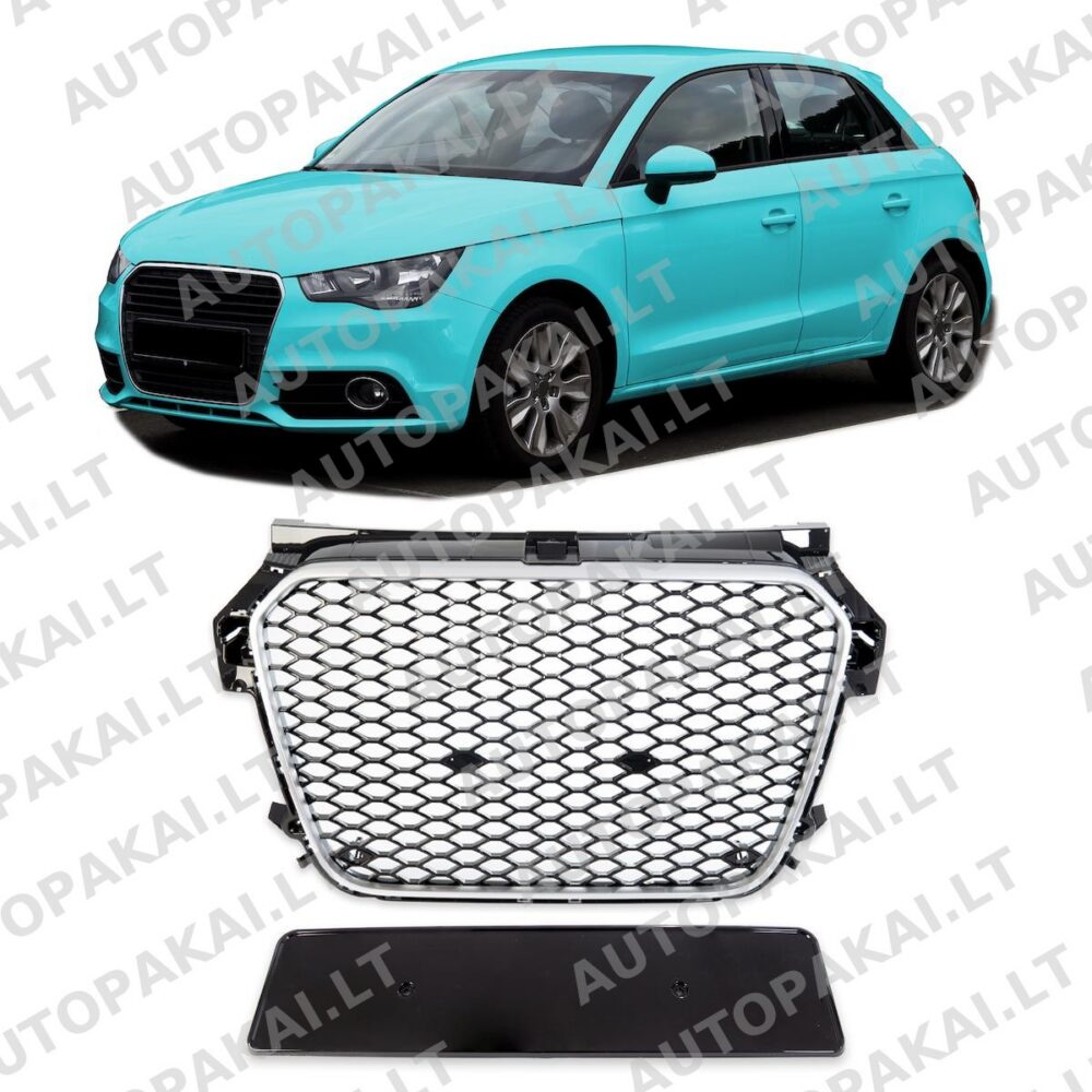 Grille Silver & Gloss Black suitable for AUDI A1 8X Sportback Hatchback 10-15