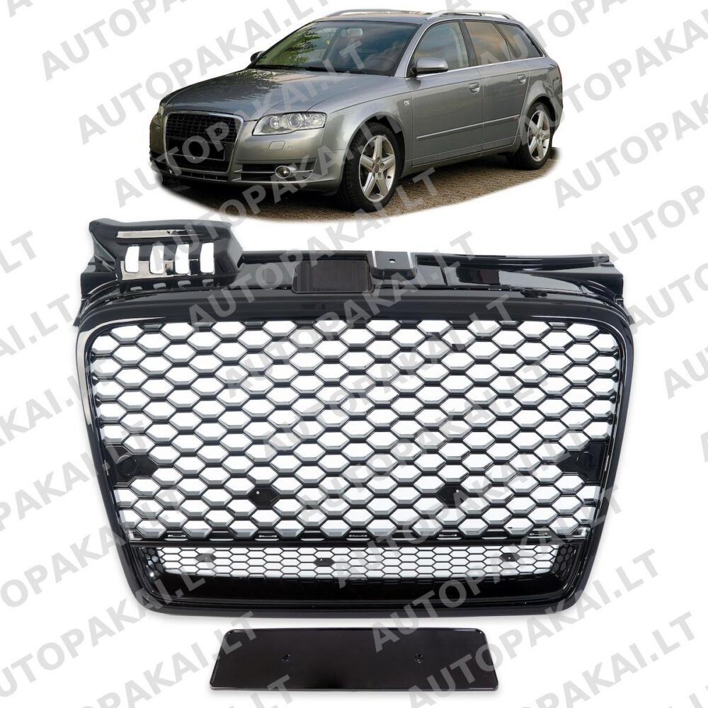 Front Grille Gloss Black suitable for AUDI A4 B7 8E Sedan Avant 04-07