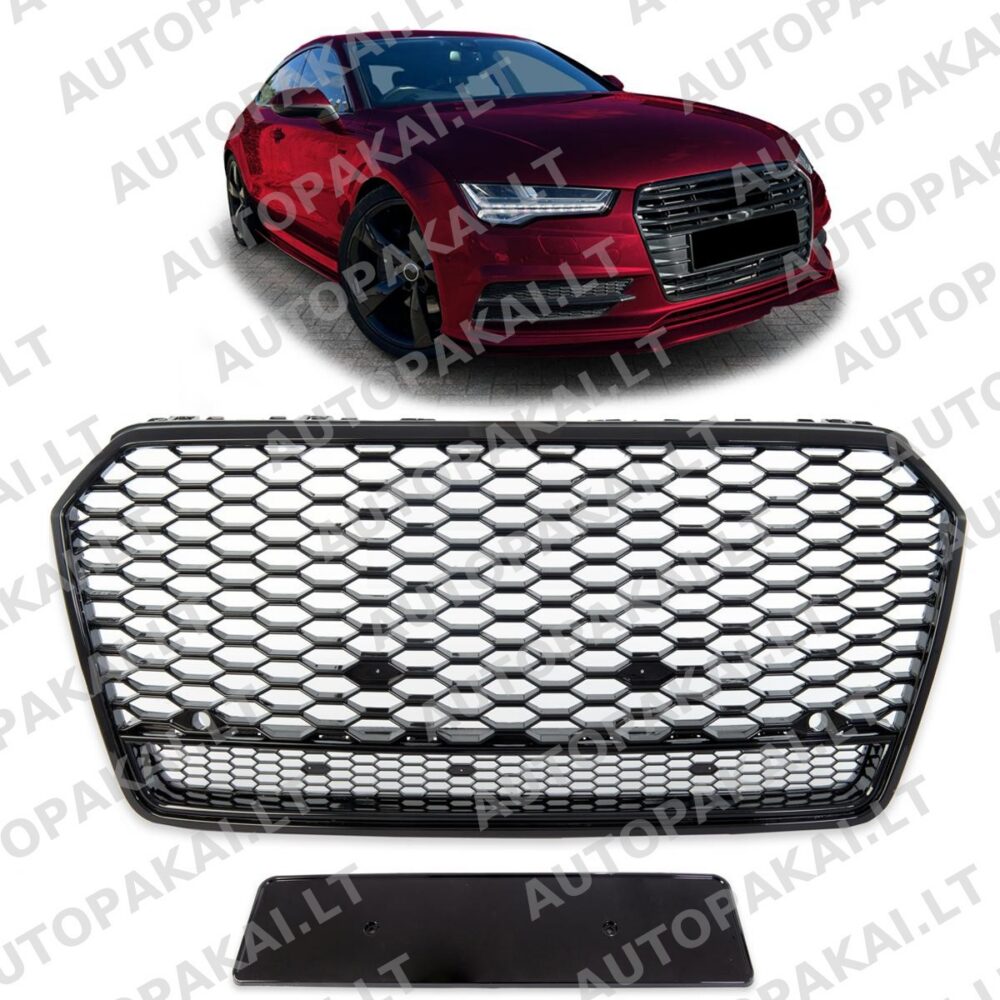 Front Grille All Gloss Black suitable for AUDI A7 4G Sportback Facelift 14-18