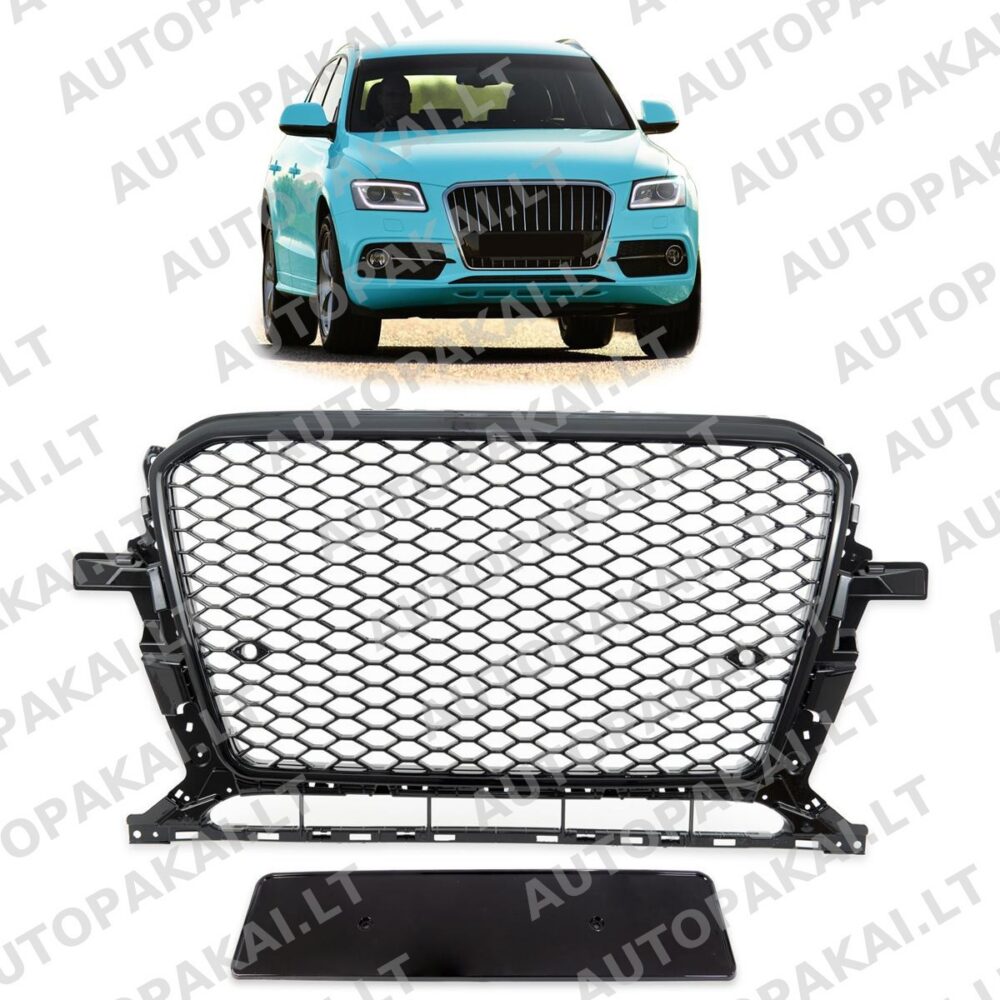 Front Grille Gloss Black suitable for AUDI Q5 8R Facelift 12-17