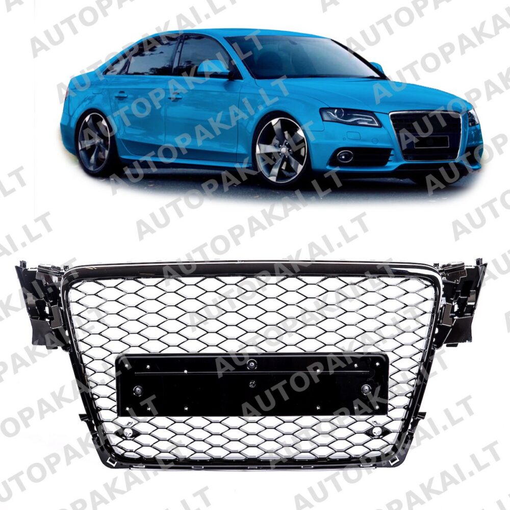Front Grille Gloss Black suitable for AUDI A4 B8 8K Sedan Avant 07-11