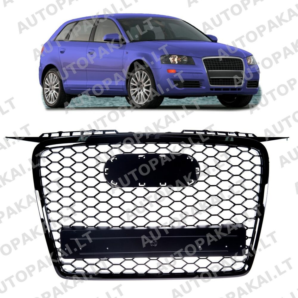 Front Grille Gloss Black suitable for AUDI A3 8P Pre-Facelift 05-08
