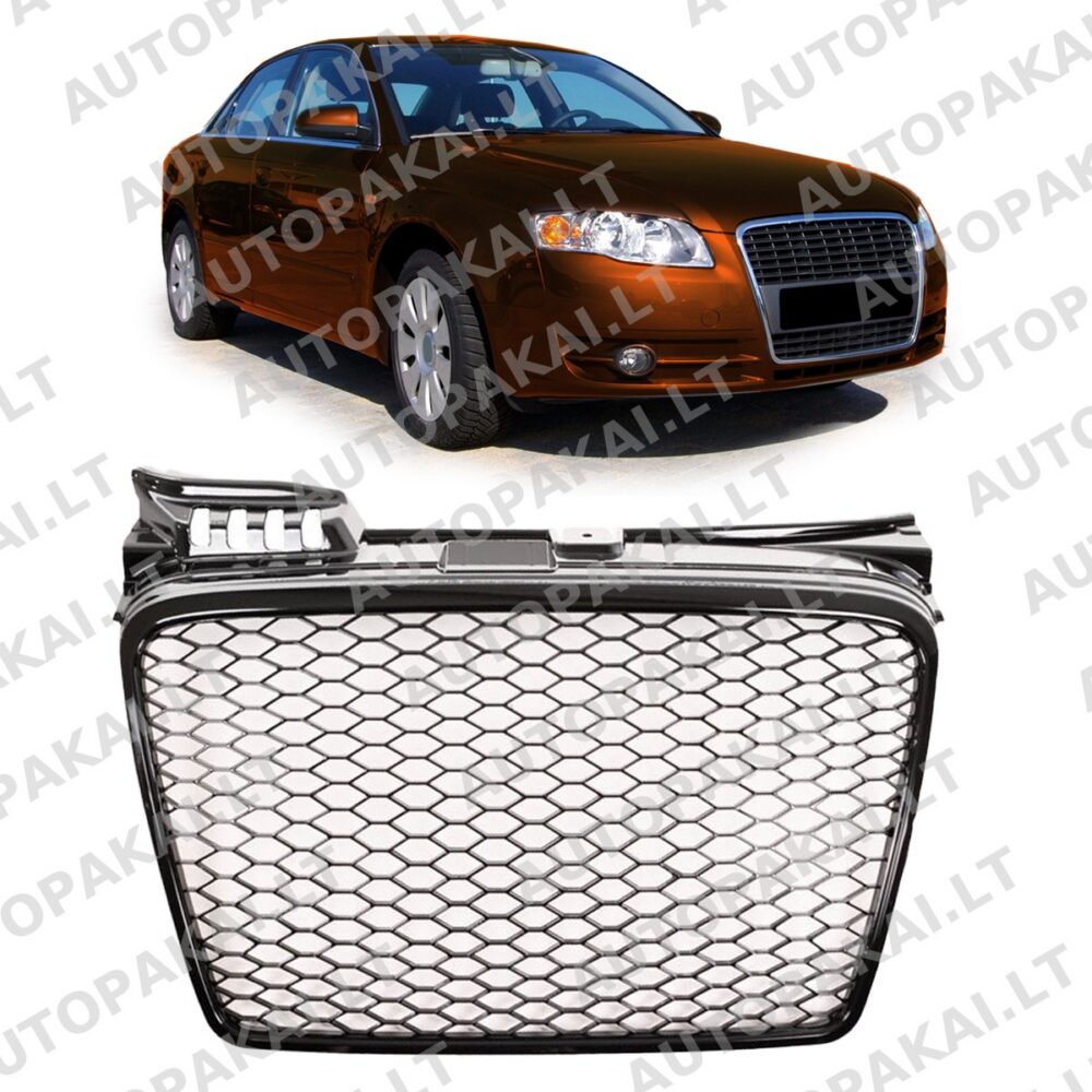 Front Grille Gloss Black without PDC suitable for AUDI A4 B7 8E 04-08