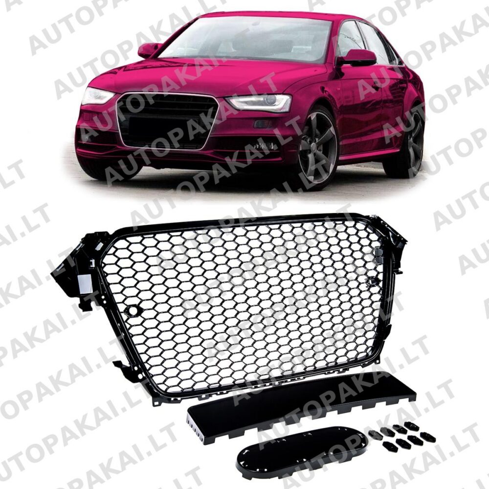 Front Grille Gloss Black suitable for AUDI A4 B8 8K Sedan Avant Facelift 13-16