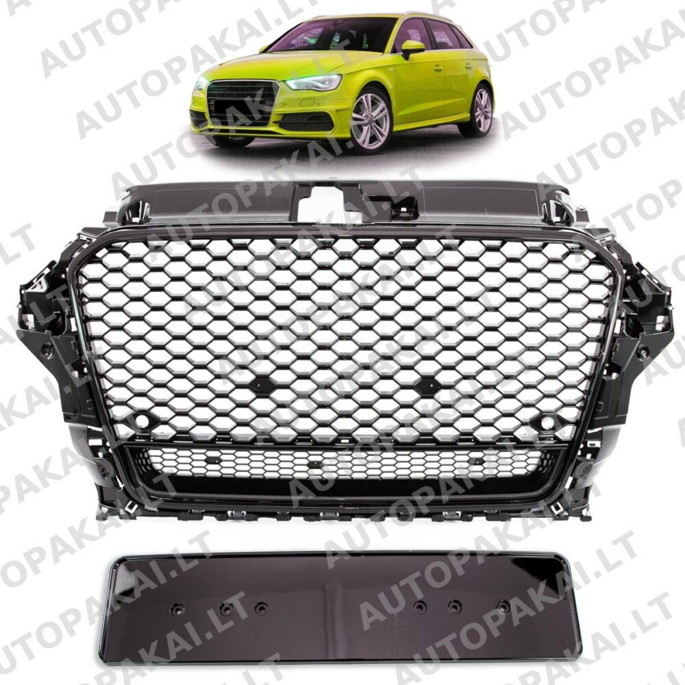 Front Grille All Gloss Black suitable for AUDI A3 8V Pre-Facelift 12-16