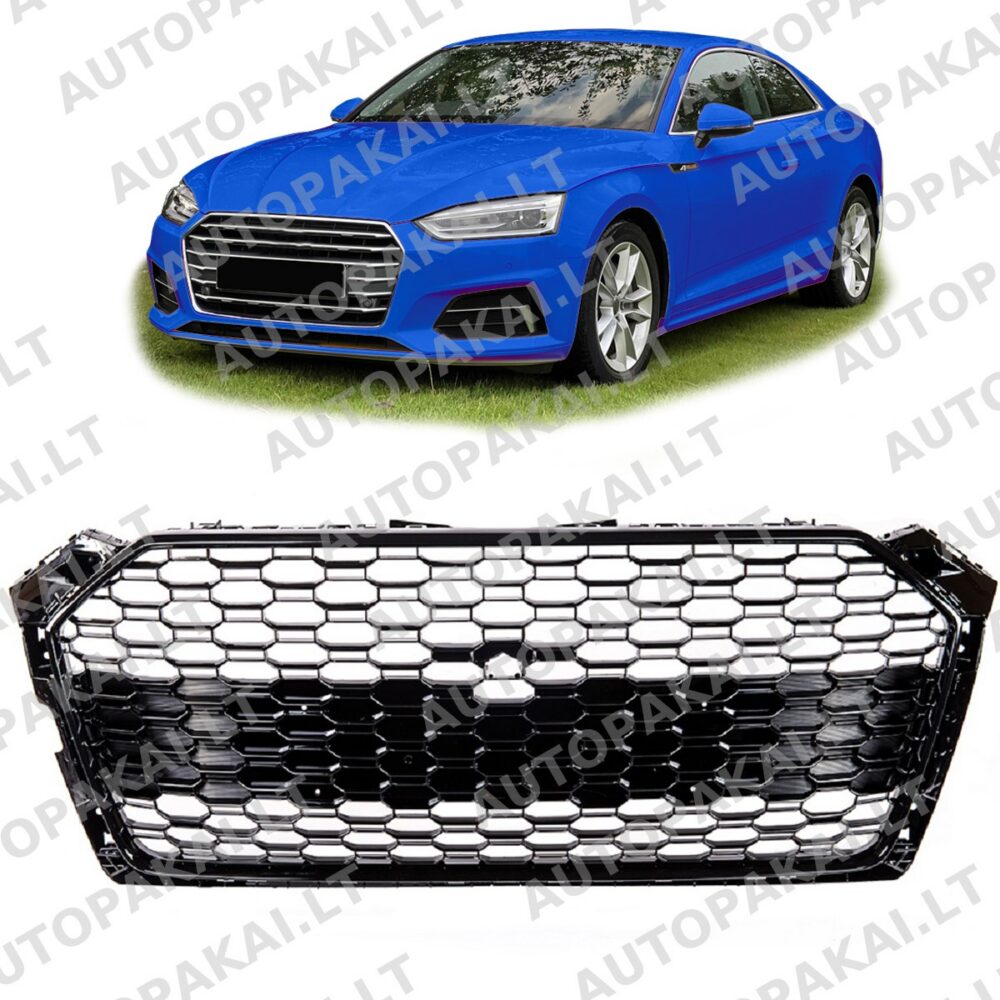 Front Grille Gloss Black suitable for AUDI A5 F5 Pre-Facelift 16-19