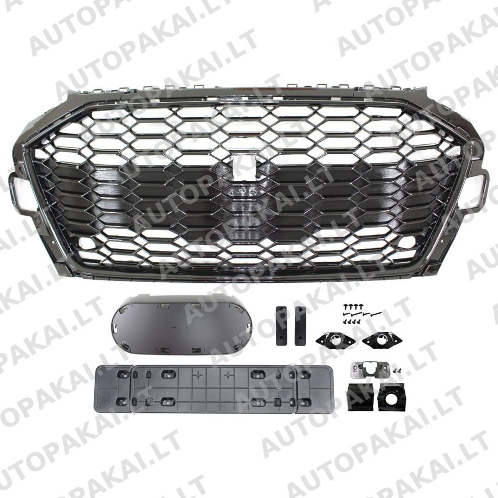 Front Grille Gloss Black suitable for AUDI A4 B9 Facelift 19-23