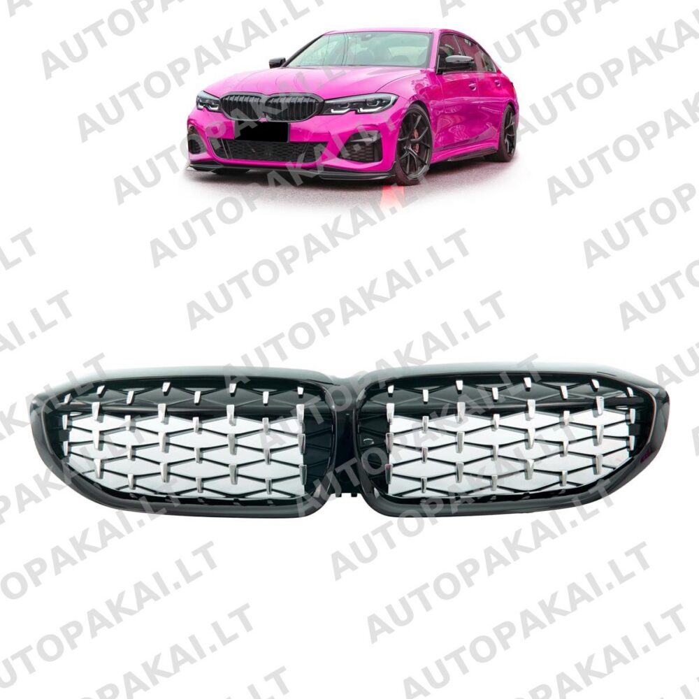 Grille Gloss Black & Chrome for BMW 3 (G20,G21) Pre-Facelift 2019-2022