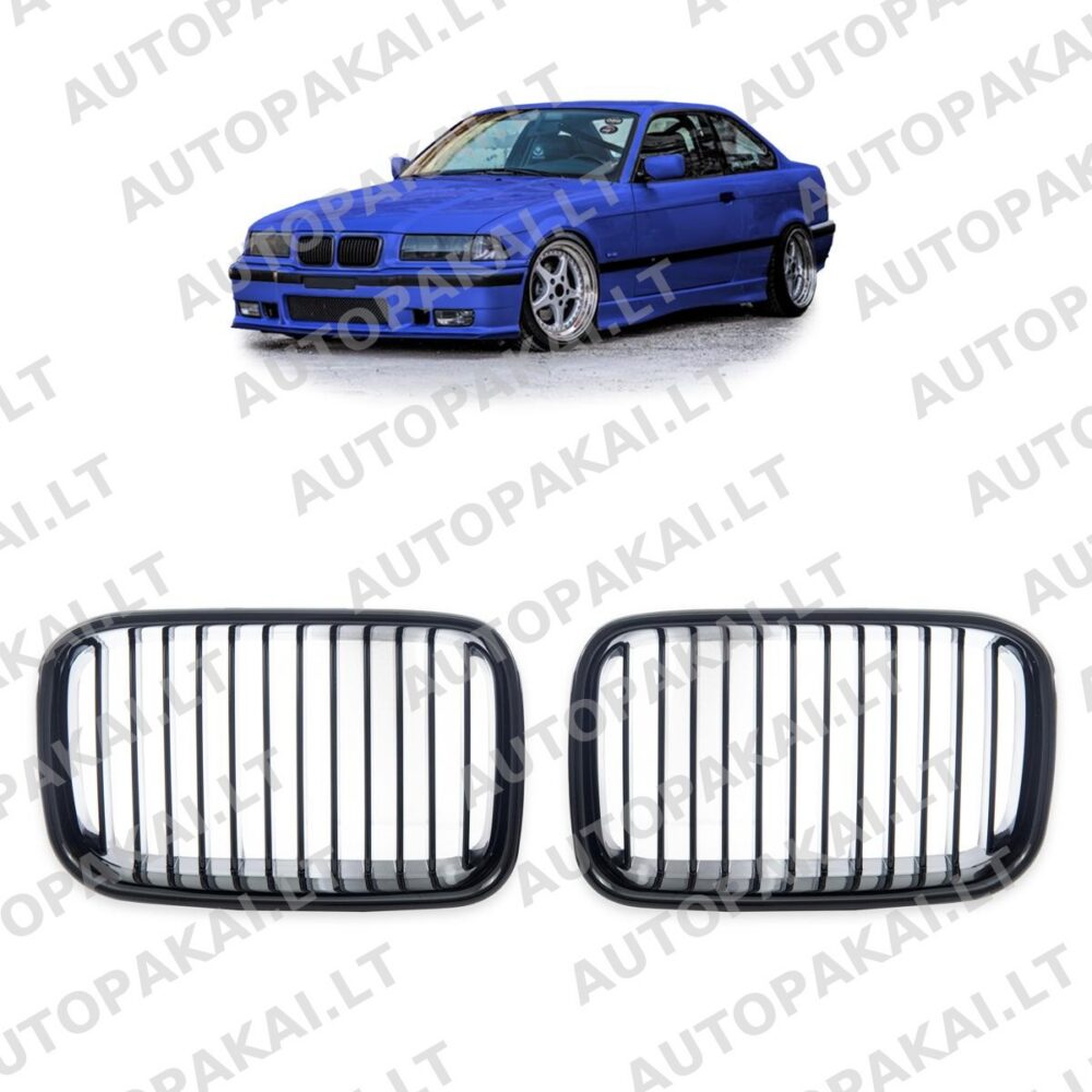 Front Grille Gloss Black suitable for BMW 3 E36 91-96 Single Line