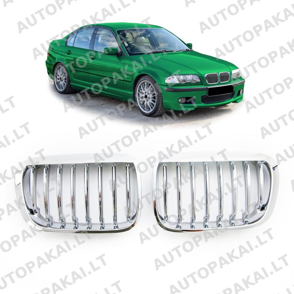 Grille Single Line All Chrome for BMW 3 (E46) Pre-Facelift 1998-2001