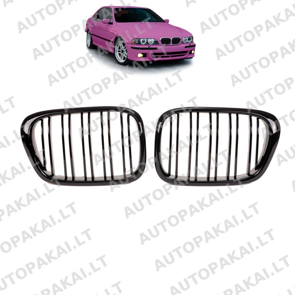 Front Grille Gloss Black suitable for BMW 5 E39 Sedan Touring 95-03 Dual Line