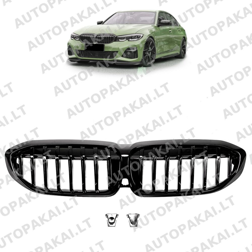Front Grille Gloss Black fit for BMW 3 G20,G21 Sedan Touring 19-22 Single Line