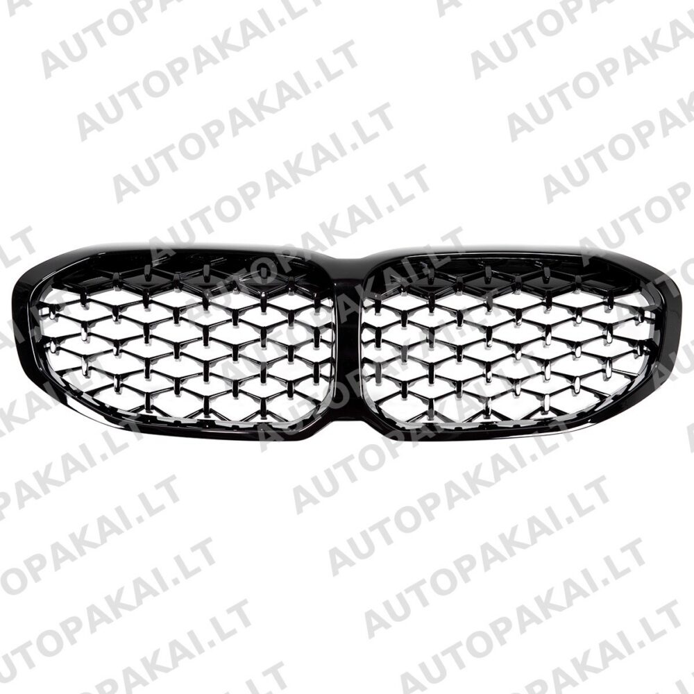 Front Grille Gloss Black suitable for BMW 1 F40 Hatchback 19-On Diamond