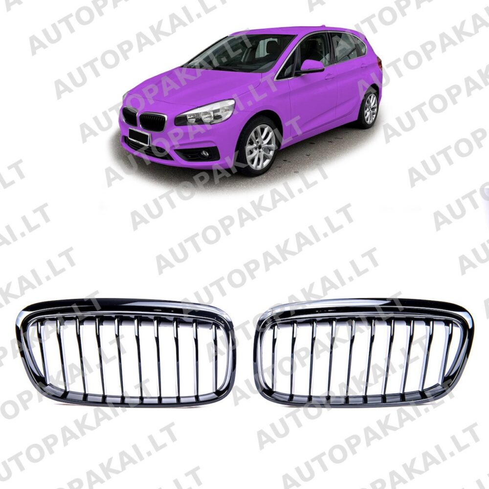 Grille Single Line Gloss Black for BMW 2 (F45) Pre-Facelift 2014-2018