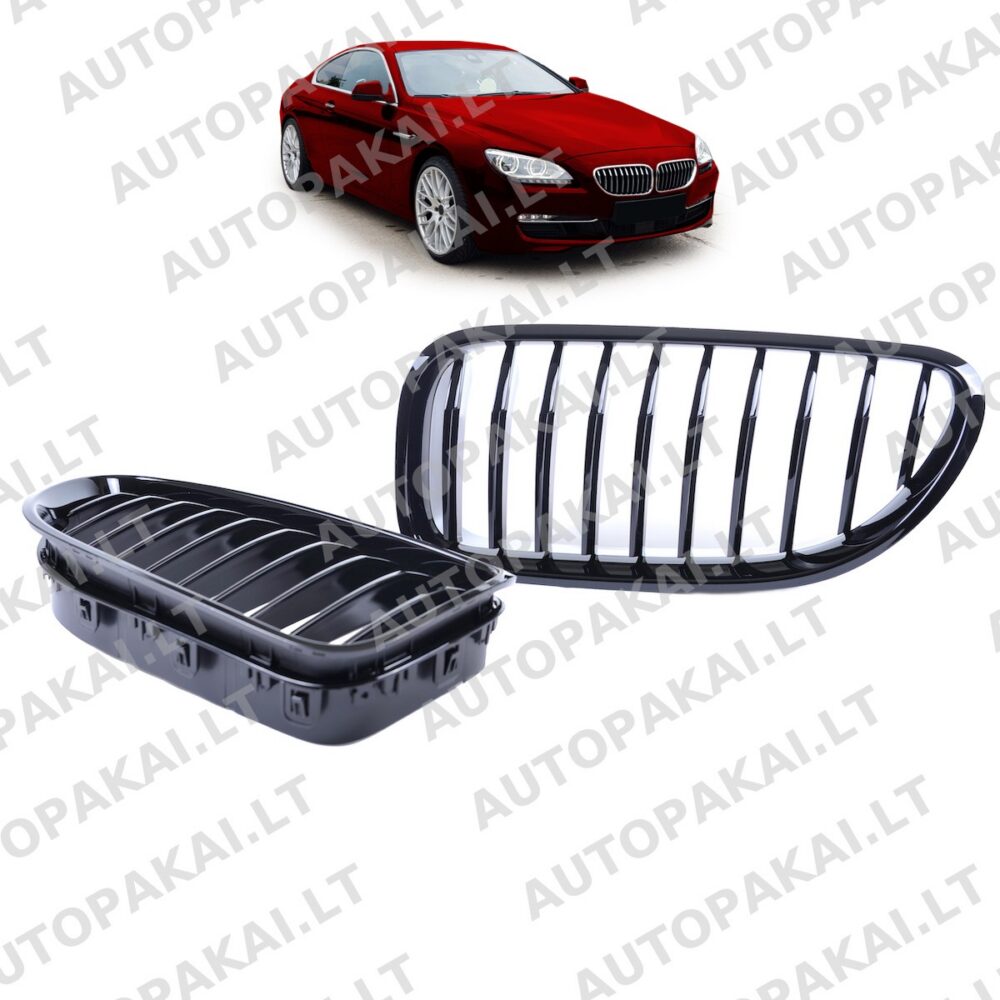 Grille Single Line Gloss Black for BMW 6 (F13,F12,F06) 2011-2018