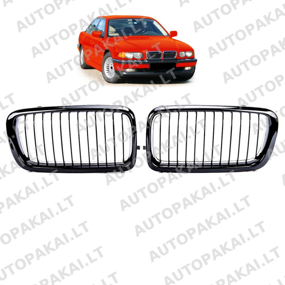 Grille Single Line Gloss Black suitable for BMW 7 (E38) 1994-2001