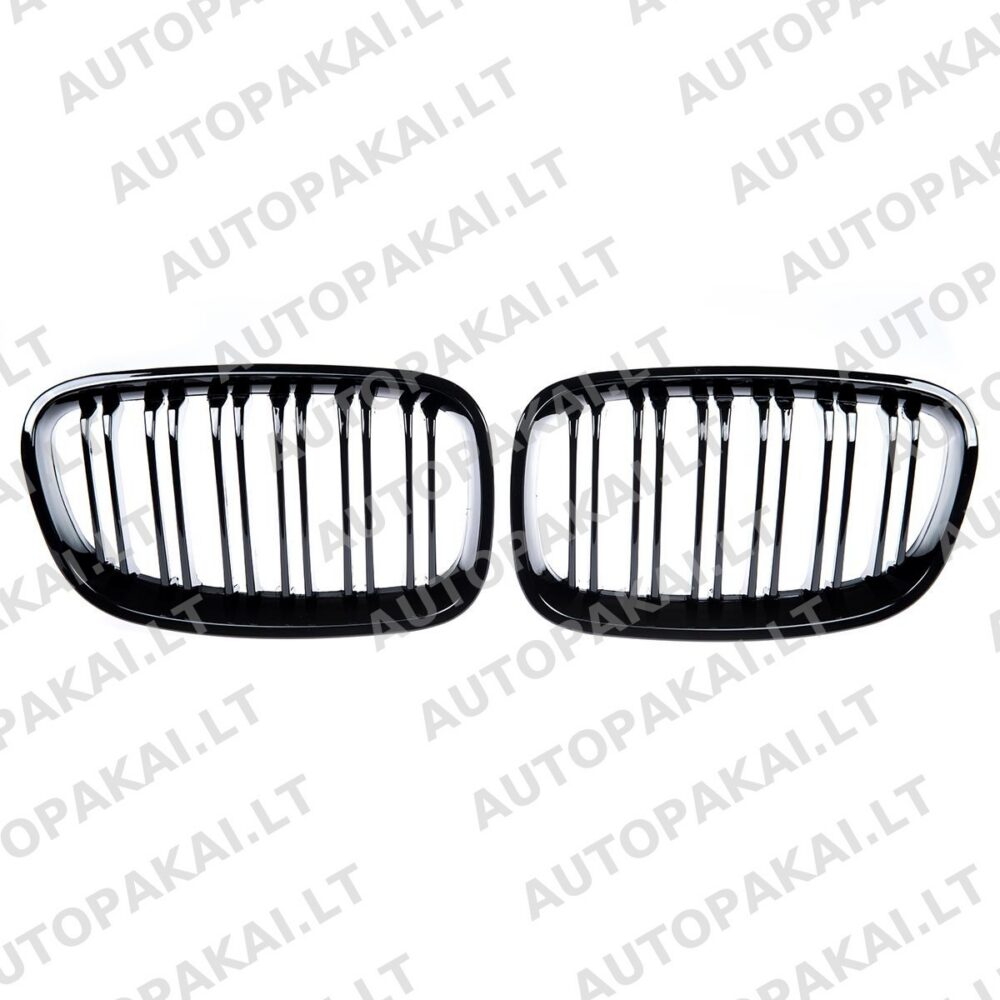 Front Grille Gloss Black suitable for BMW 1 F20, F21 Hatchback 11-15 Dual Line