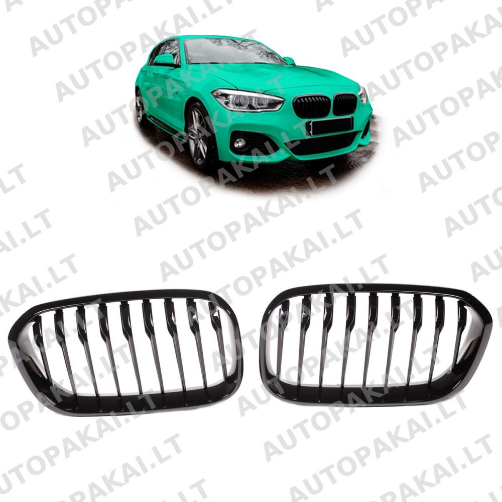 Front Grille Gloss Black suitable for BMW 1 F20, F21 Hatchback 15-19 Single Line