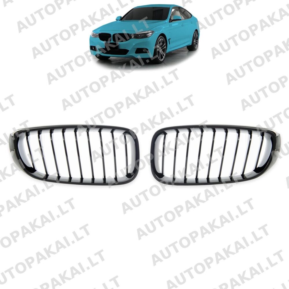 Grille Single Line Gloss Black for BMW 3 (F34) Gran Turismo 2013-2020