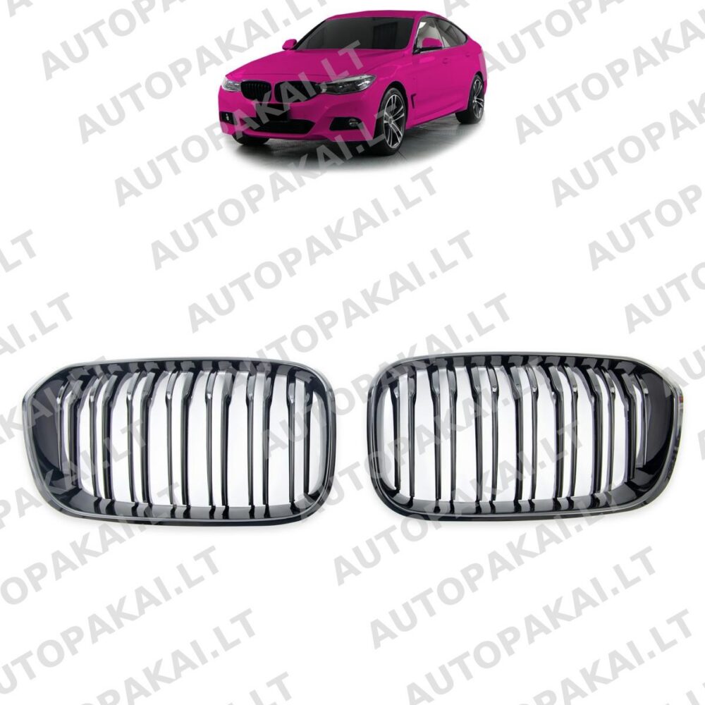 Grille Dual Line Gloss Black for BMW 3 (F34) Gran Turismo 2013-2020
