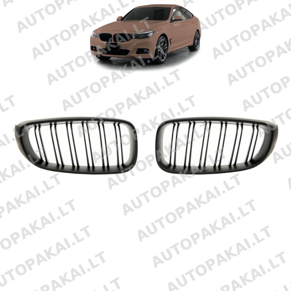 Grille Dual Line Matt Black for BMW 3 (F34) Gran Turismo 2013-2020