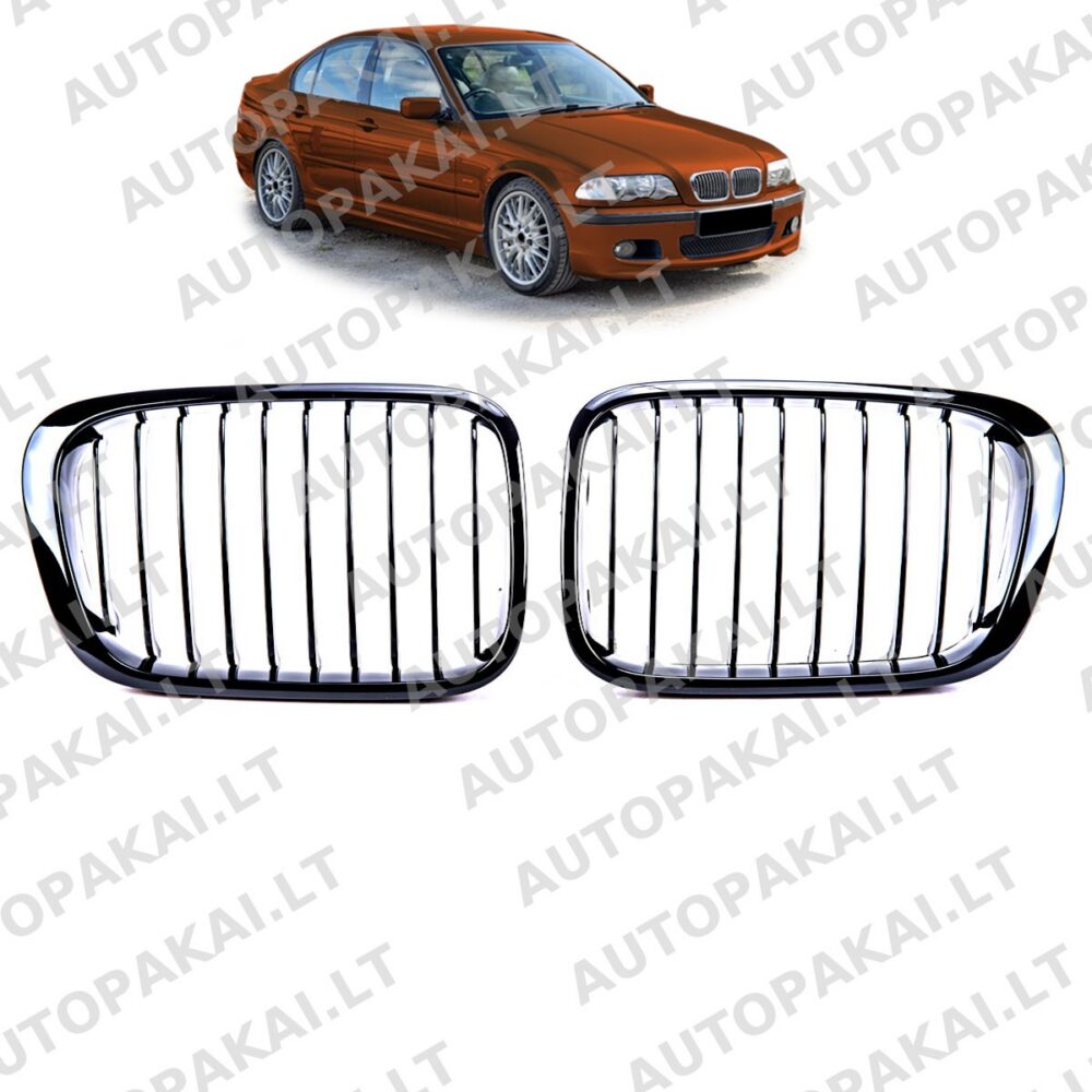 Front Grille Gloss Black suitable for BMW 3 E46 98-01 Single Line