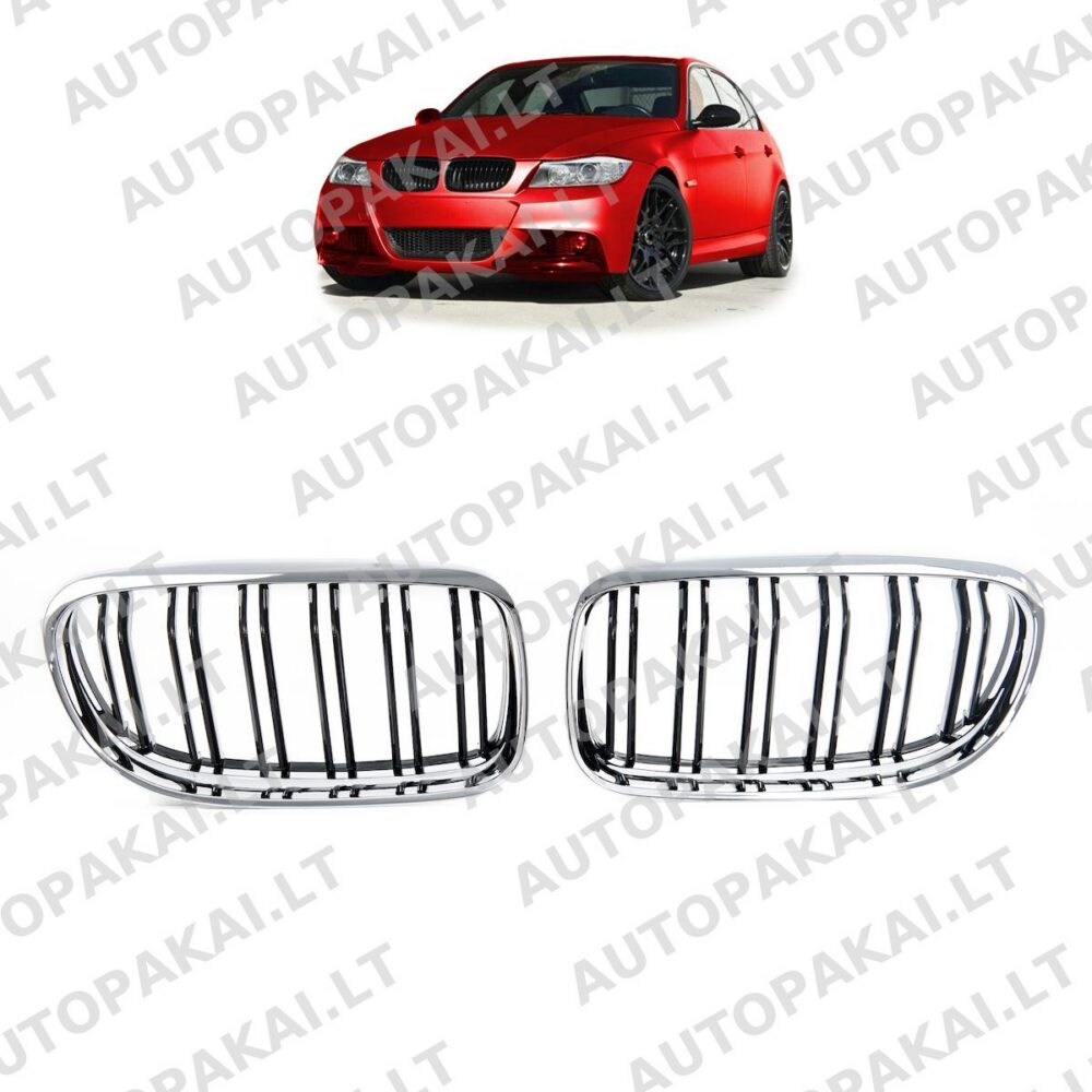 Grille Dual Line Chrome & Black for BMW 3 (E90,E91) Facelift 2008-2011