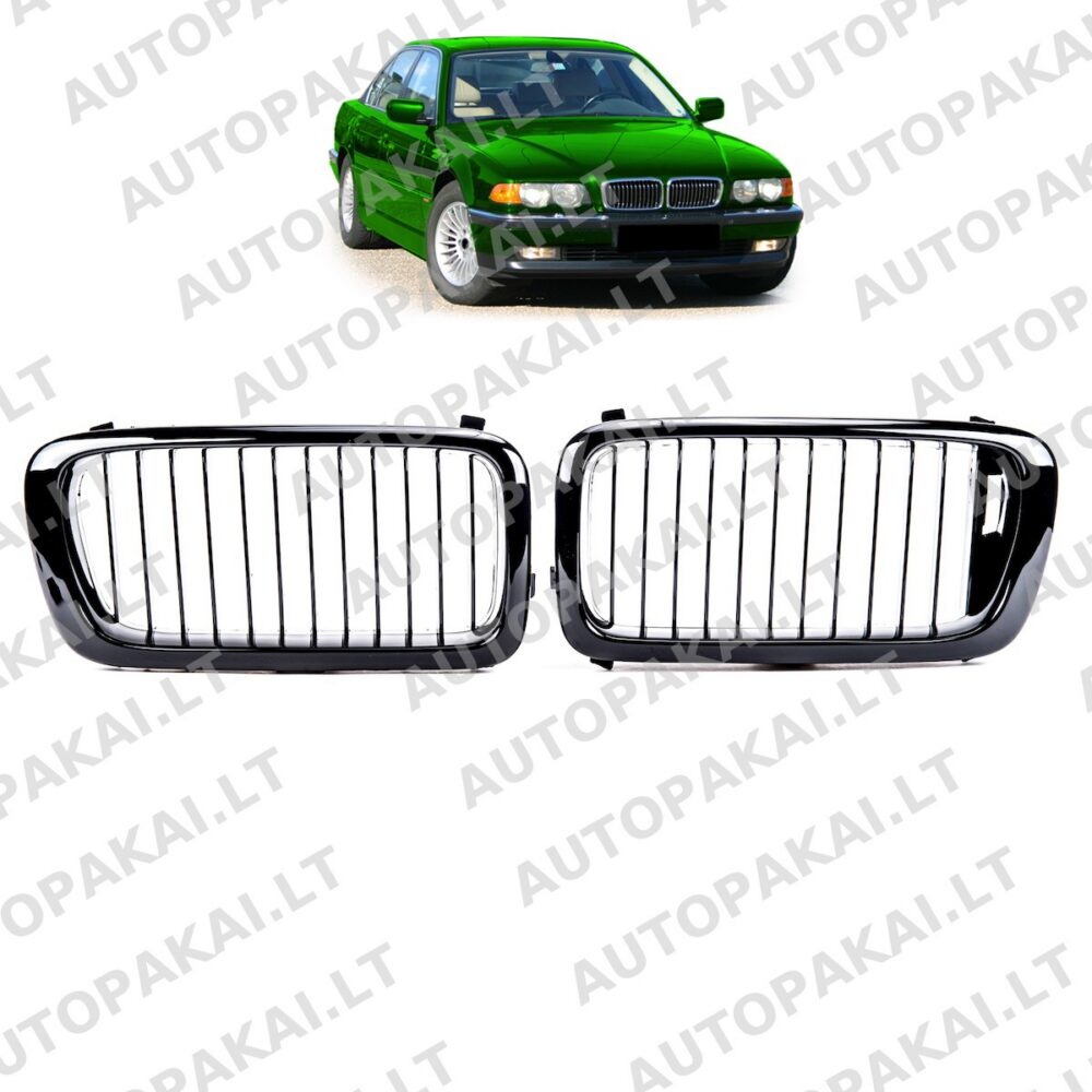 Grille Single Line Gloss Black for BMW 7 (E38) Pre-Facelift 1994-1999