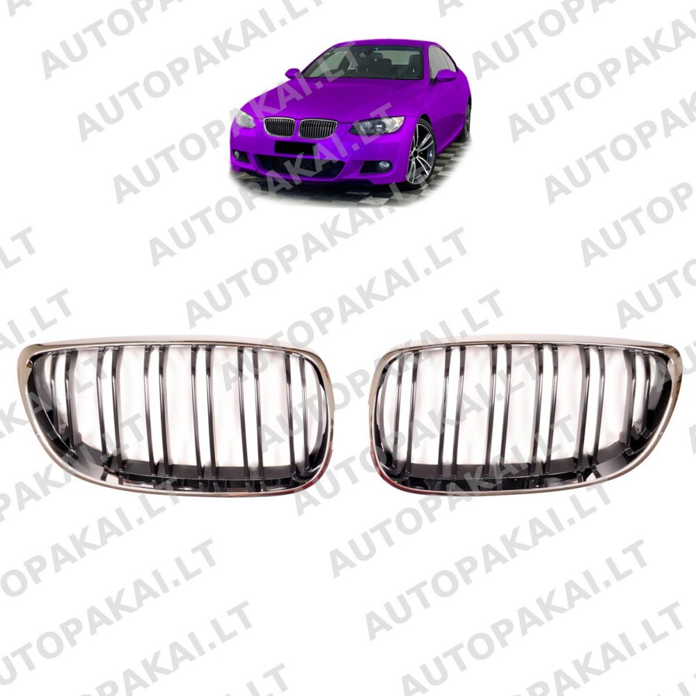 Grille Dual Line Chrome & Black for BMW 3 (E92,E93) Pre-Facelift 2005-2010
