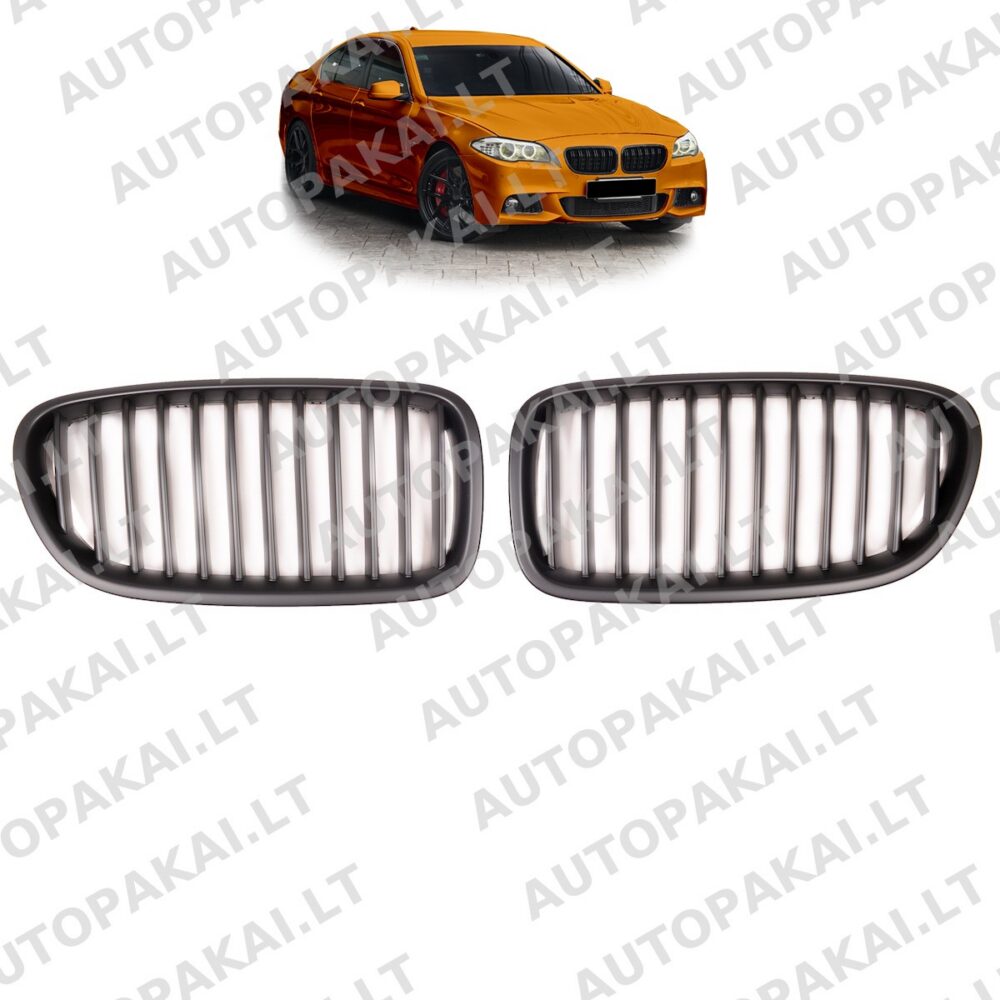 Grille Single Line Matt Black for BMW 5 (F10,F11) Sedan Touring 2010-2018