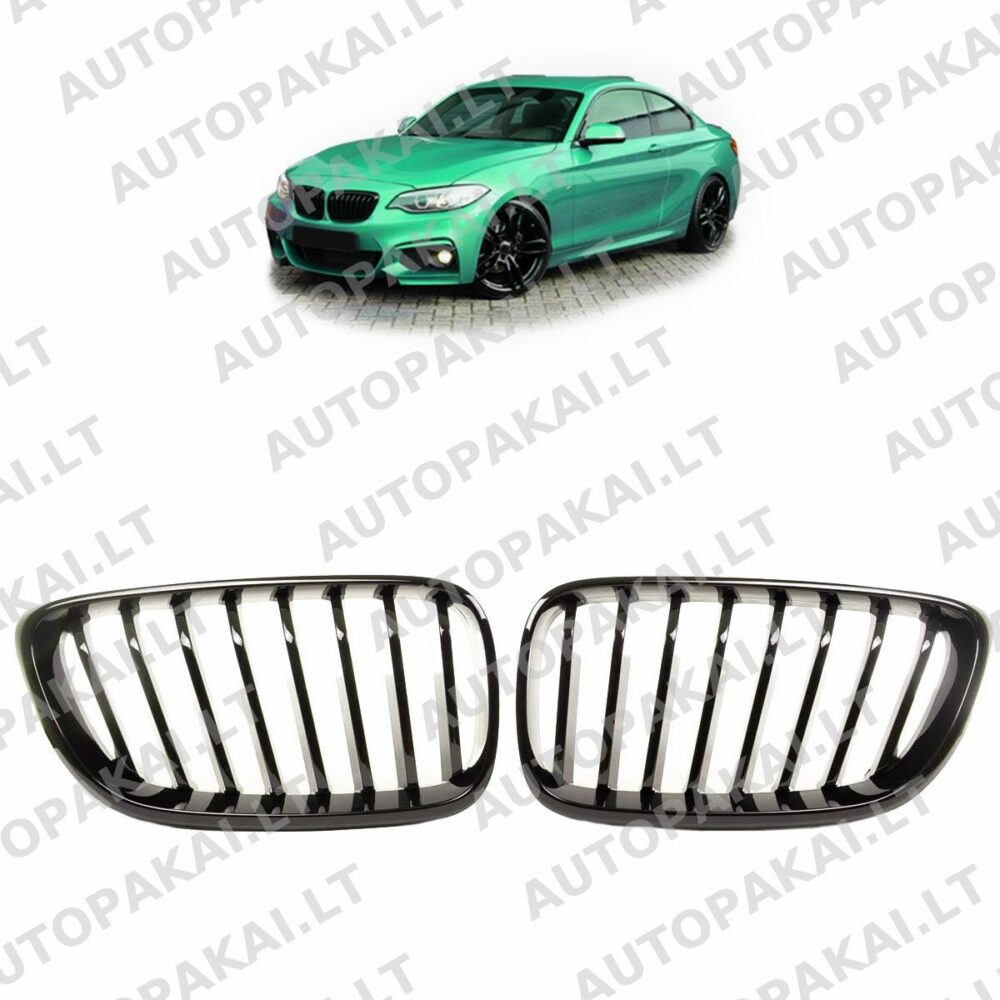 Front Grille Gloss Black suitable for BMW F22,F23, F87 14-21 Single Line