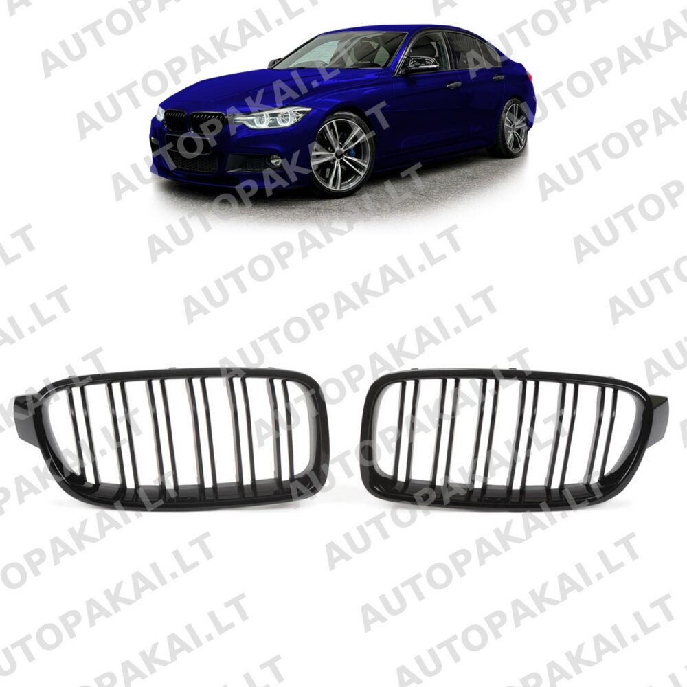 Front Grille Gloss Black fit for BMW 3 F30,F31 Sedan Touring 11-18 Dual Line