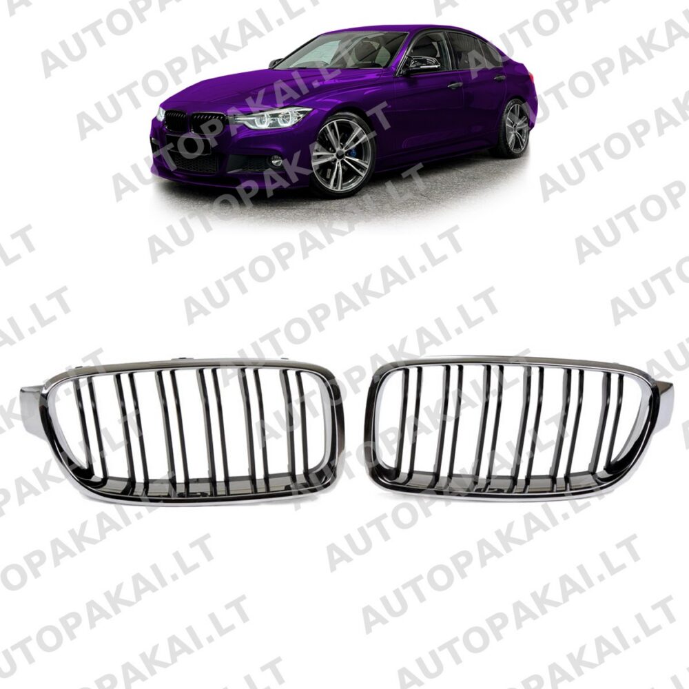 Grille Dual Line Chrome & Black for BMW 3 (F30,F31) Sedan Touring 11-19