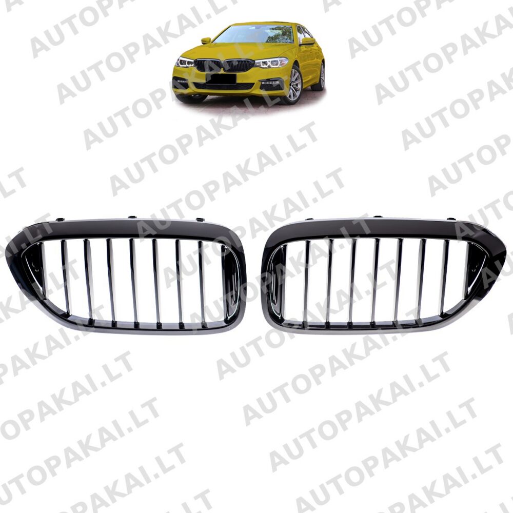 Front Grille Gloss Black fit for BMW 5 G30,G31 Sedan Touring 16-20 Single Line