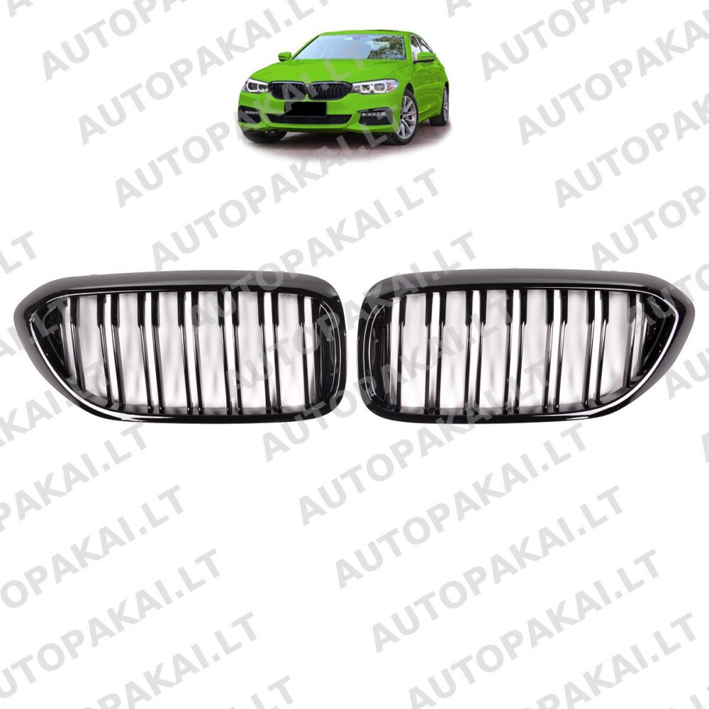 Front Grille Gloss Black fit for BMW 5 G30,G31 Sedan Touring 16-20 Dual Line
