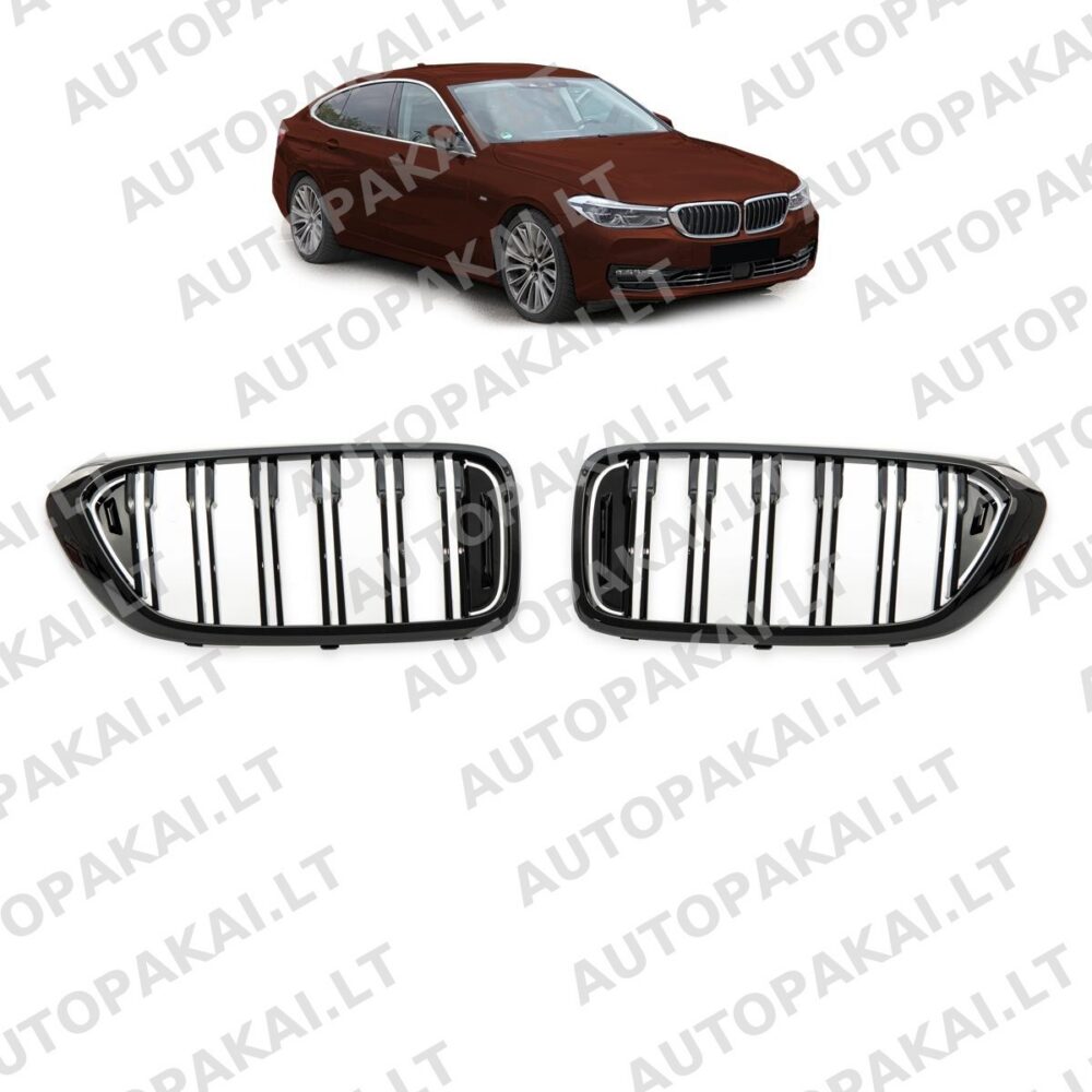Grille Dual Line Gloss Black for BMW 6 (G32) Pre-Facelift 2017-2020