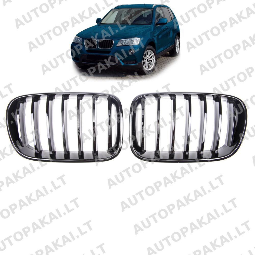 Front Grille Gloss Black suitable for BMW X3 F25 10-14 Single Line