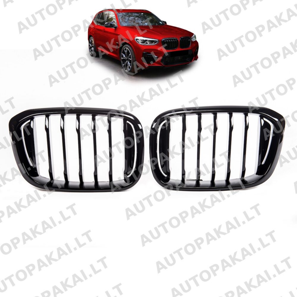 Front Grille Gloss Black suitable for BMW X3 G01, X4 G02 17-21 Single Line