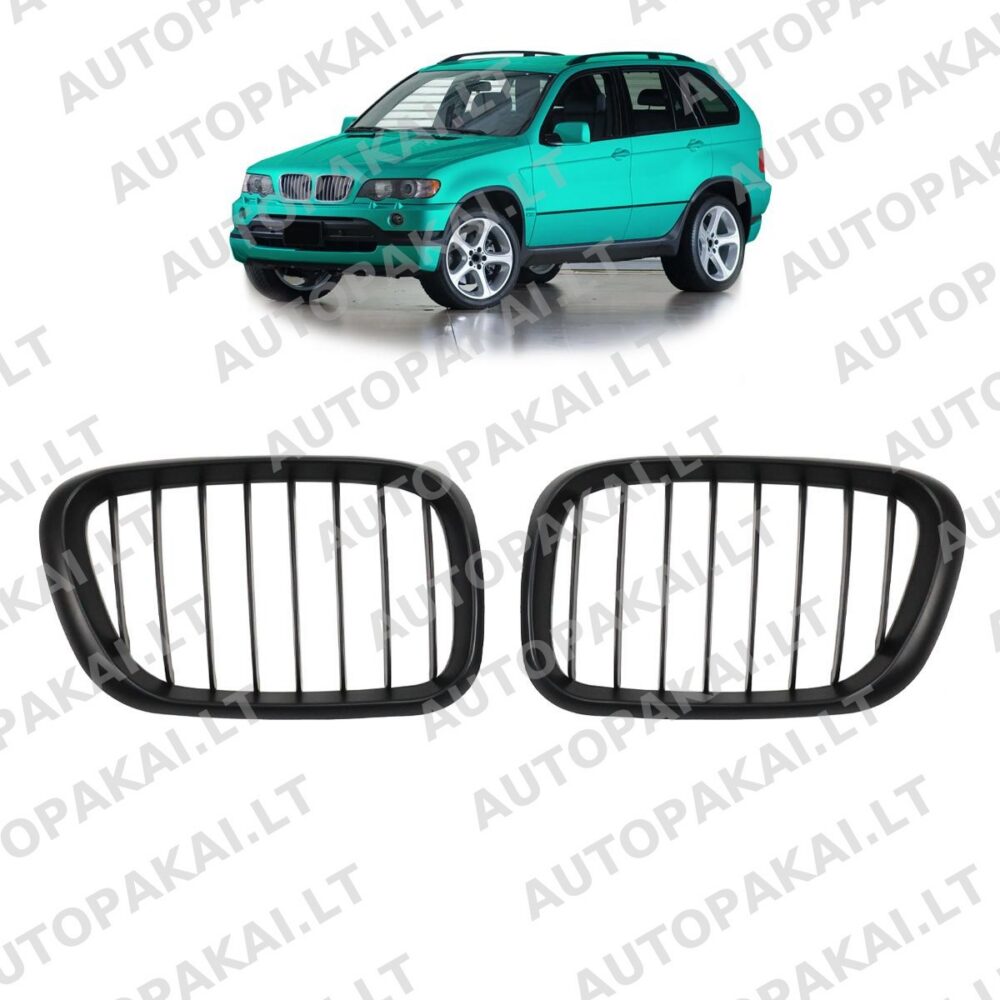 Grille Single Line Matt Black for BMW X5 (E53) Pre-Facelift 1999-2003