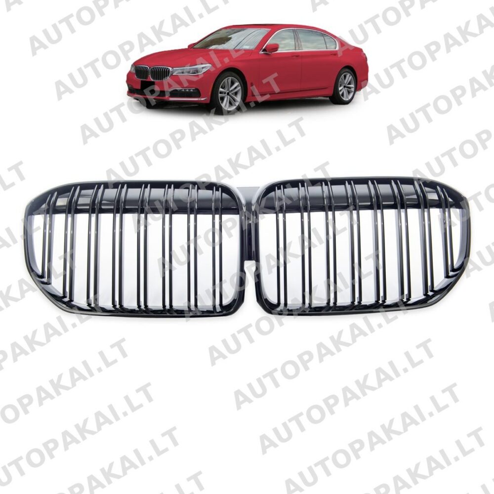 Grille Dual Line Gloss Black for BMW 7 (G11, G12) Facelift 2019->