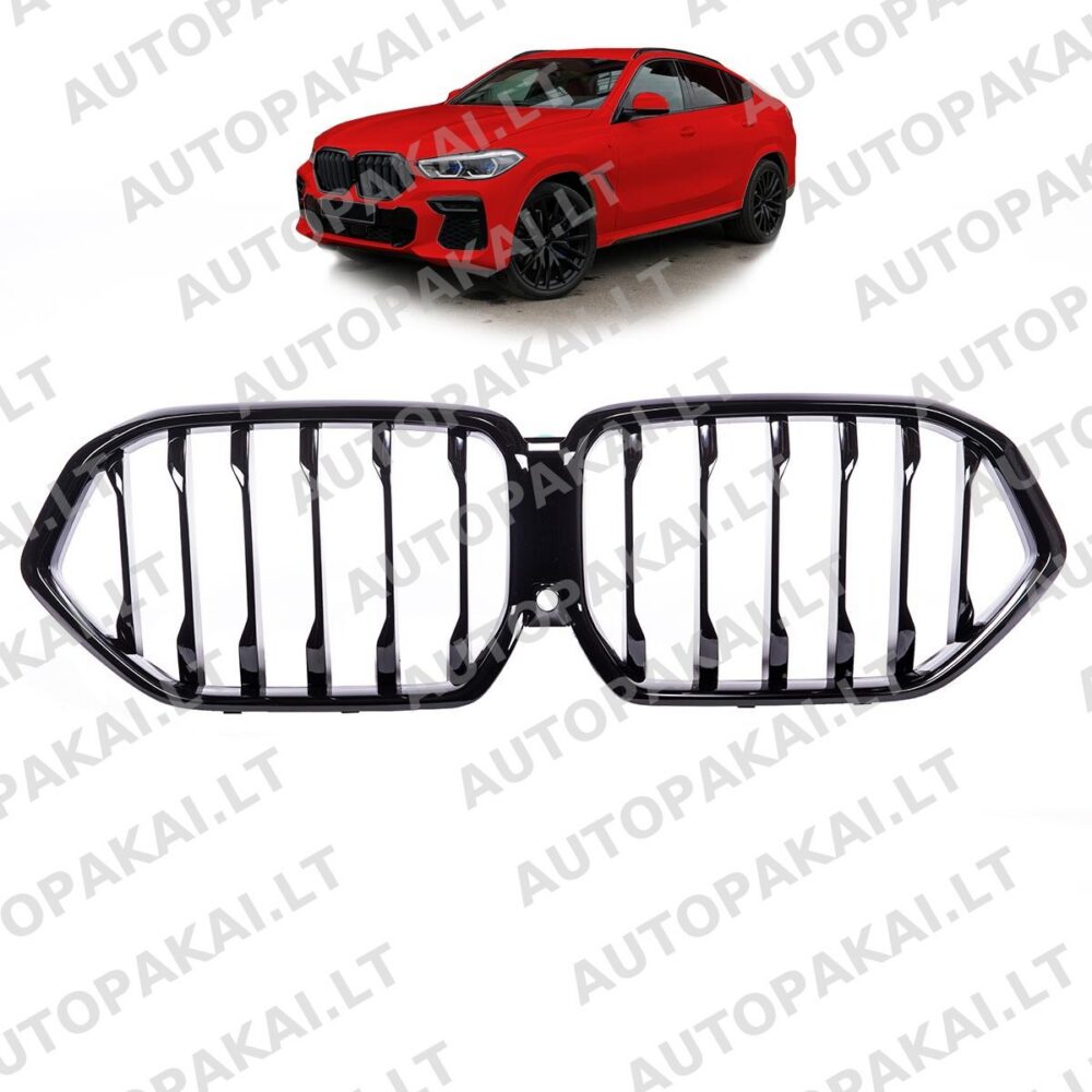 Front Grille Gloss Black suitable for BMW X6 G06, F96 19-On Single Line