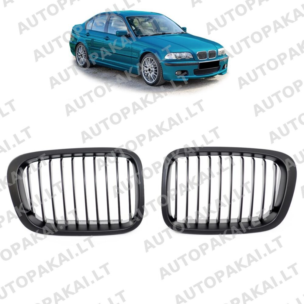 Grille Single Line Matt Black suitable for BMW 3 E46 Sedan Compact Touring 98-01