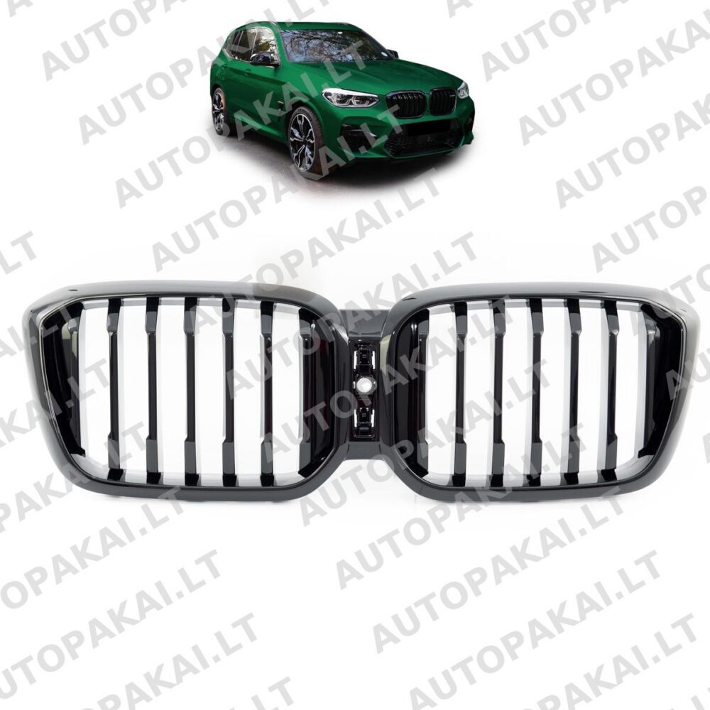 Front Grille Gloss Black suitable for BMW X3 G01, X4 G02 21-On Single Line