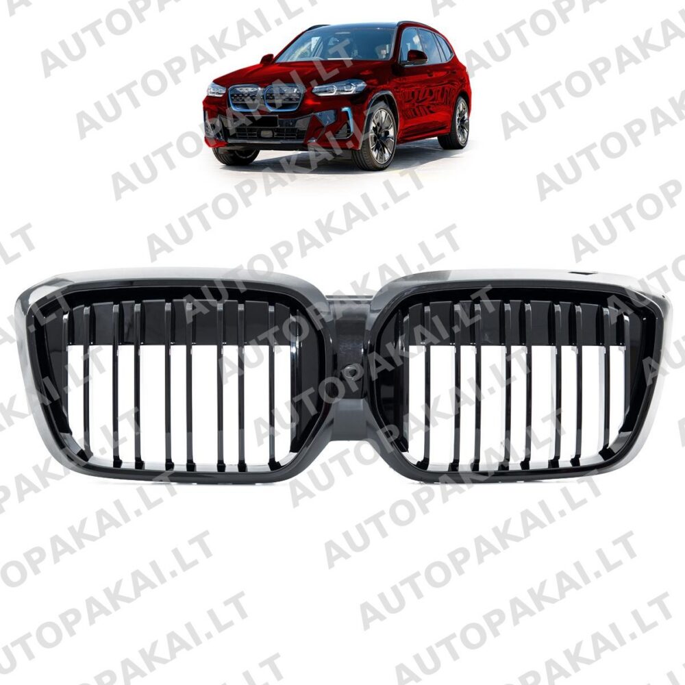 Grille Dual Line Gloss Black suitable for BMW iX3 (G08) 2021->