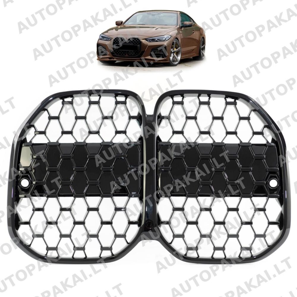 Front Grille Gloss Black suitable for BMW 4 G22, G23 Coupe Cabrio 20- Diamond