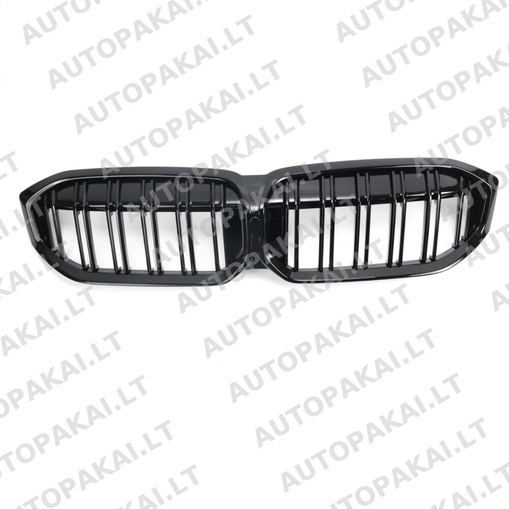 Front Grille Gloss Black suitable for BMW 3 G20,G21 Sedan Touring 22- Dual Line