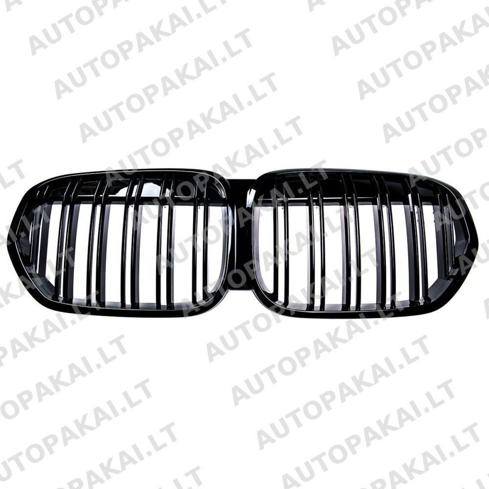 Front Grille Gloss Black suitable for BMW X1 F48 Facelift 19-22 Dual Line