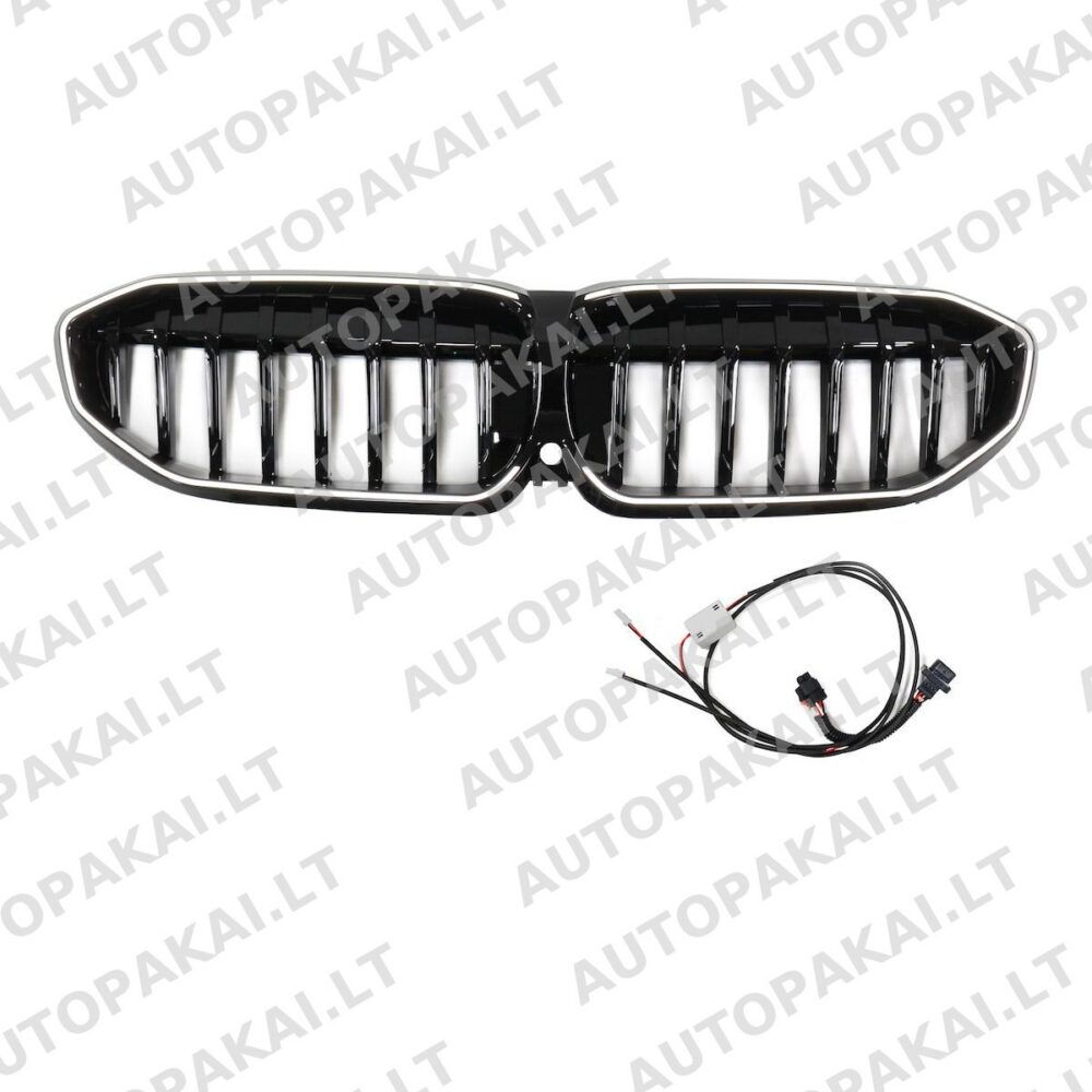 LED Single Slat Gloss Black Grille suitable for BMW 3 Series G20 19-22