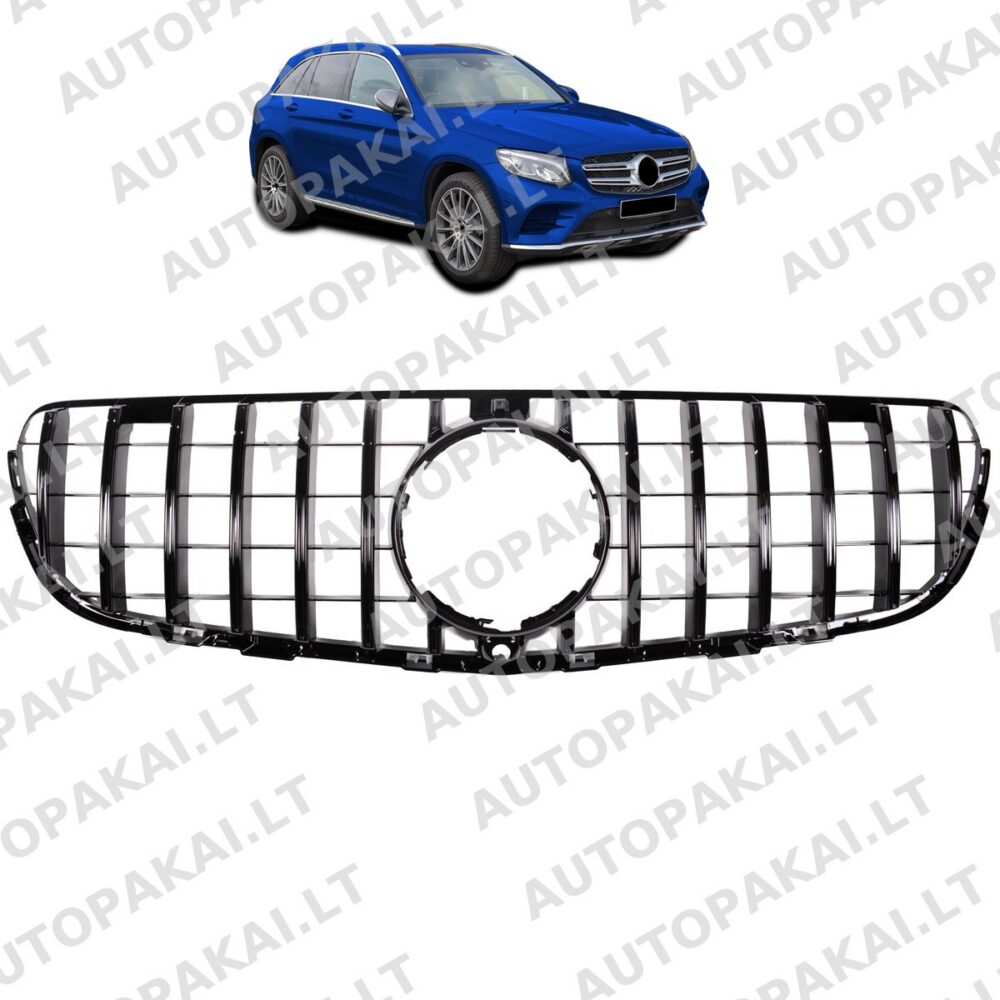 Grille GT Gloss Black Camera for MERCEDES GLC X253,C253 Pre-Facelift 15-19