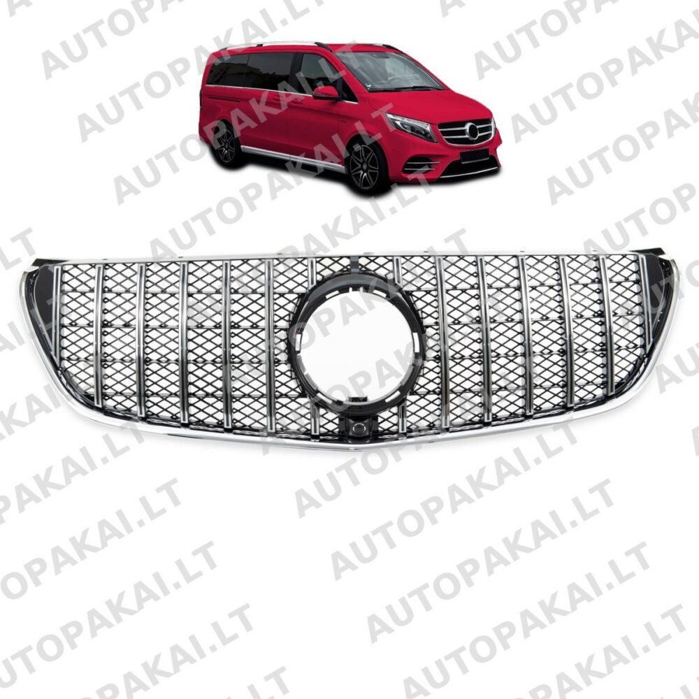 Grille GT Chrome & Black Camera for MERCEDES V-Class (W447) Pre-Facelift 14-19